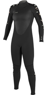 2024 O'Neill Dames Epic 5/4mm Rug Ritssluiting Gbs Wetsuit 4218B - Black / Cindydaisy
